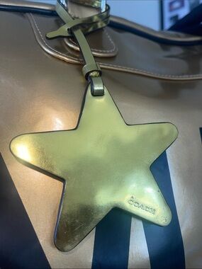 Coach Metallic Gold Star Bag Charm